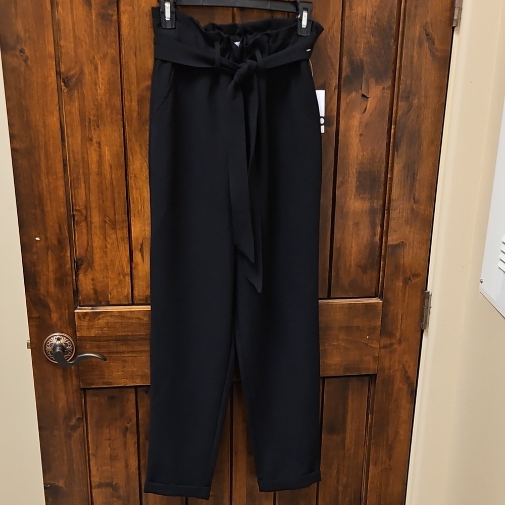 SO Black Tie-Waist Trousers